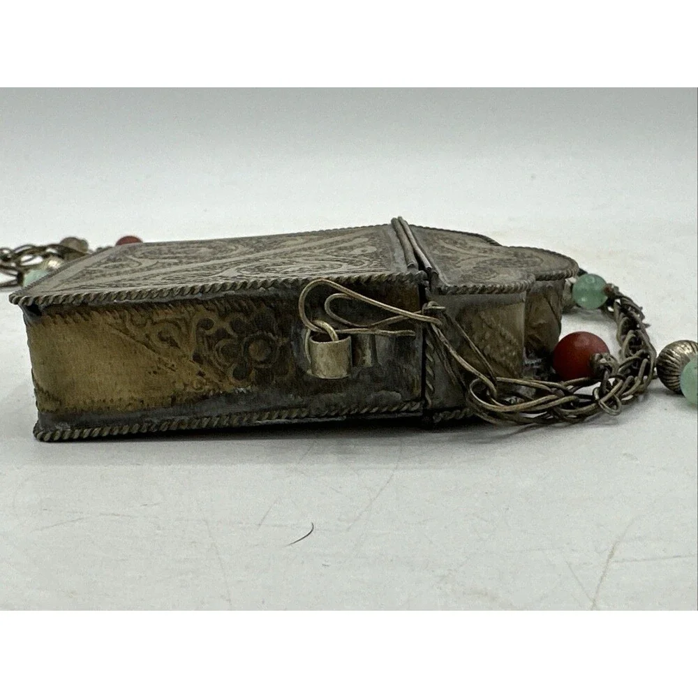 Vintage Prayer Box Holder Necklace Tibetan Beaded Chain Handmade - Picture 10 of 16